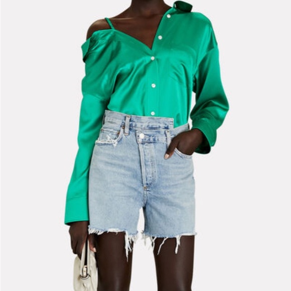 AGOLDE Criss Cross Upsized Denim Shorts - Picture 2 of 7